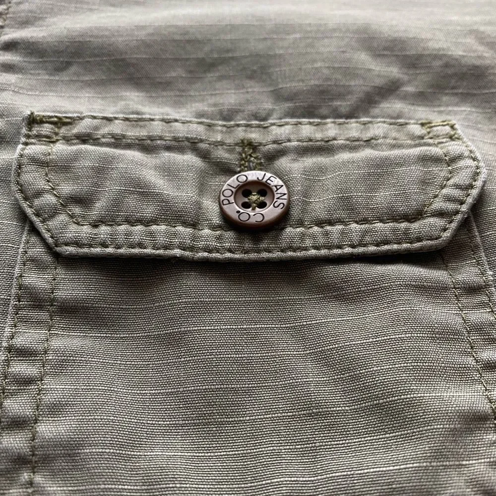 Y2K Polo Jeans Co Ralph Lauren Military Style Army Green Women’s Shorts 6 VTG - Picture 3 of 8